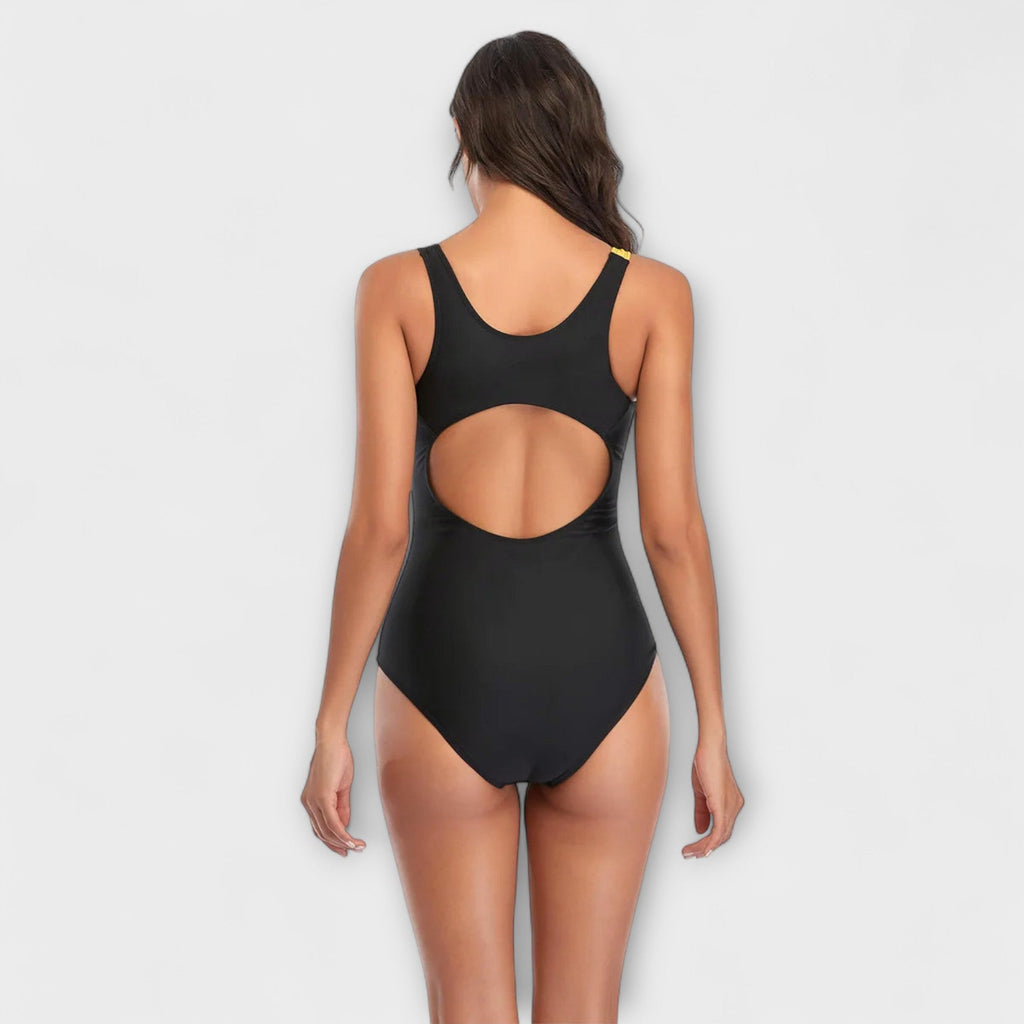 Maillot de Bain Une Pièce Sportif avec Découpe au Dos